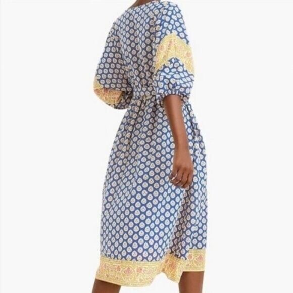 J. CREW | 100% Cotton Boho Floral Puff Sleeve Summer Midi Dress Sz XXS - Picture 14 of 14